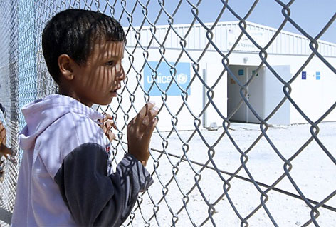 Syrischer Junge im Zaatari Flüchtlingslager in Jordanien