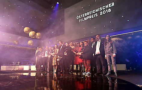 Gruppenfoto Preisträger im Rahmen der Vergabe "Österreichischer Filmpreis 2018" in Grafenegg