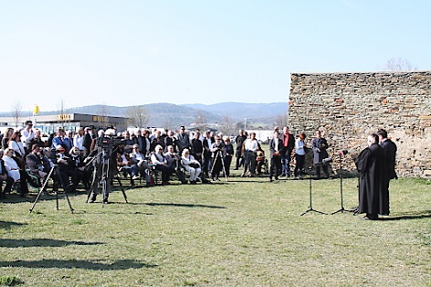 Gedenkfeier für die Opfer beim Bau des Südostwalls im südburgenländischen Rechnitz während der Endphase der NS-Herrschaft.